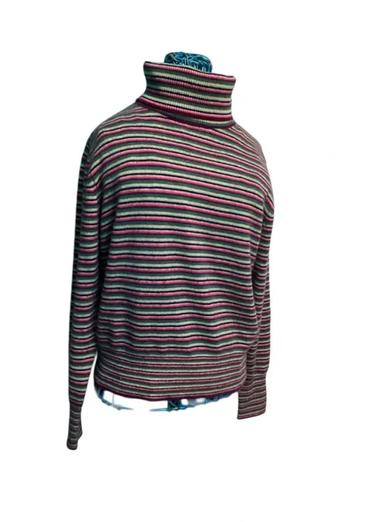 CASHMERE STRIPED TURTLENECK - RAINBOW COMBO - Picture 2 of 6